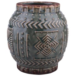 Vase Ethno-Chique Steinguss 18cm petrol-mix