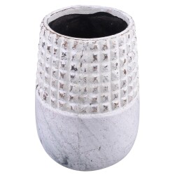 Vase -Mystica- Steingut 26cm grau