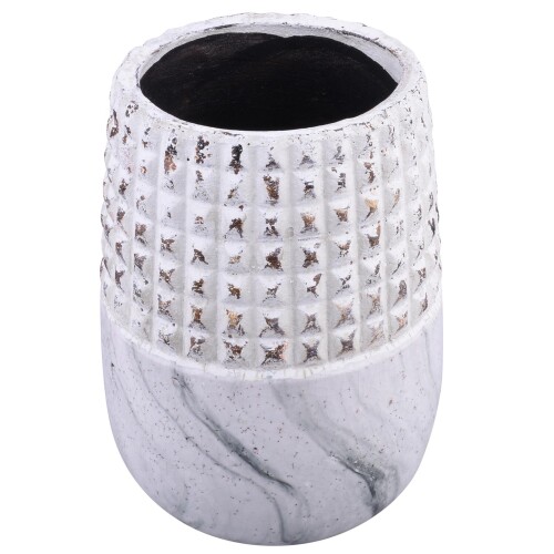 Vase -Mystica- Steingut 21cm grau