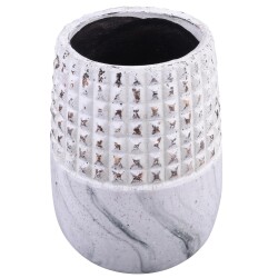 Vase -Mystica- Steingut 21cm grau
