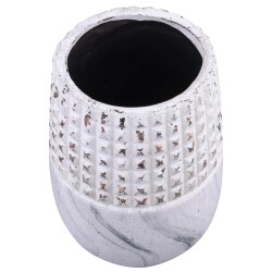 Vase -Mystica- Steingut 21cm grau