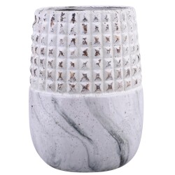 Vase -Mystica- Steingut 21cm grau