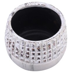 Blumentopf -Mystica- Steingut 15x21cm grau