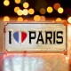 Blechschild -I love Paris- 15x30cm bunt