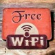 Blechschild -Free Wifi- 25x30cm bunt