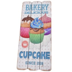 Holzschild -Cupcake Bakery- 34x15cm bunt