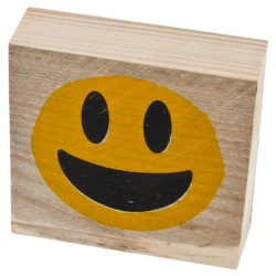 Buchstabe Smiley -3- Deko Bauholz 9cm natur