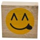 Buchstabe Smiley 1 Deko Block Bauholz 9x9x3cm natur