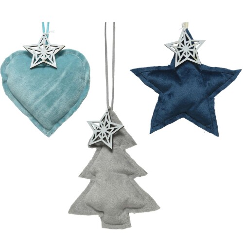 Baumschmuck 3ass Stoff blau