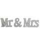 Schriftzug Mr&Mrs- Holz 34cm weiss