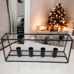 Kerzenhalter -Alva- Metall 30cm schwarz