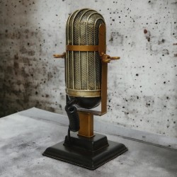Mikrofon Vintage Deko Metall 20cm schwarz