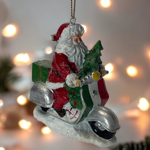 -Santa- Dekohänger 3,99 € 9cm Weihnachtsdeko, rot-weiss Resin