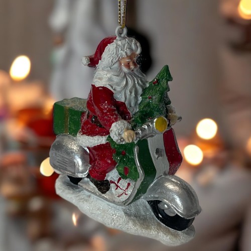 Dekohänger -Santa- Resin 9cm rot-weiss Weihnachtsdeko, 3,99 €