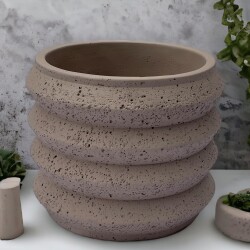 Blumentopf -Pato- Keramik 16x19cm creme