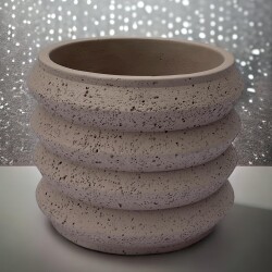 Blumentopf -Pato- Keramik 16x19cm creme