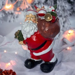 Weihnachtsmann Dekofigur Resin 17cm rot-weiss