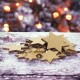 Sterne 24er-Set Holz 6cm gold