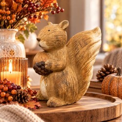 Eichhörnchen Figur Keramik 19cm braun