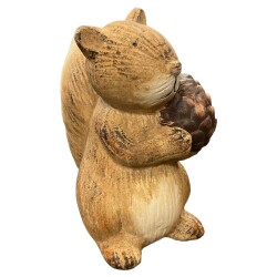 Eichhörnchen Figur Keramik 16cm braun