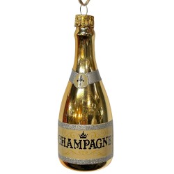 Baumkugel -Champagner- Glas 14cm gold