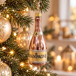 Baumkugel Champagner Glas 14cm pink