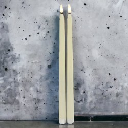 LED Tafelkerze -Gothic- 2er-Set Timer 38cm creme