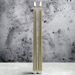 LED Tafelkerze -Gothic- 2er-Set Timer 38cm gold