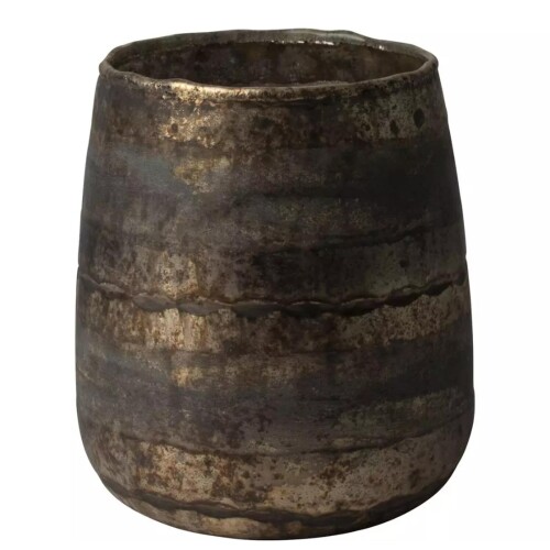 Windlicht -Angmar- Glas 17cm gold-braun