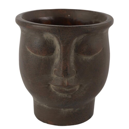 Blumentopf -Ming- Zement 19x17cm braun