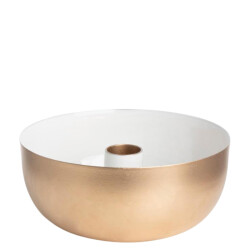 Kerzenhalter Metall 10cm gold-weiss