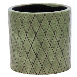 Blumentopf -Wiped- Keramik 17x18cm grün