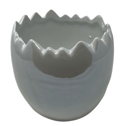 Osterdeko -Ei- Keramik 13x12cm weiss