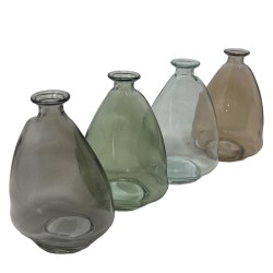 Vase 4ass Glas 12x7cm mehrfarbig