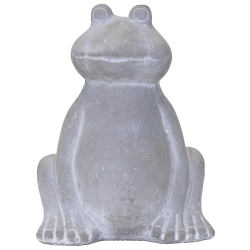 Frosch Dekofigur Beton 20x16cm grau