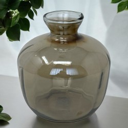 Vase -Luster- Glas 13x12cm braun