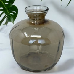 Vase -Luster- Glas 13x12cm braun