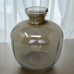 Vase -Luster- Glas 13x12cm braun