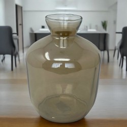 Vase -Luster- Glas 18x13cm braun