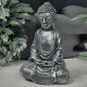 Buddha Dekofigur Fiberglas 42x29cm schwarz