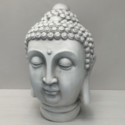 Buddha Büste Fiberglas 50x36cm grau