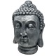 Buddha Büste Fiberglas 50x36cm schwarz