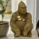 Gorilla Dekofigur Resin 13x9cm gold