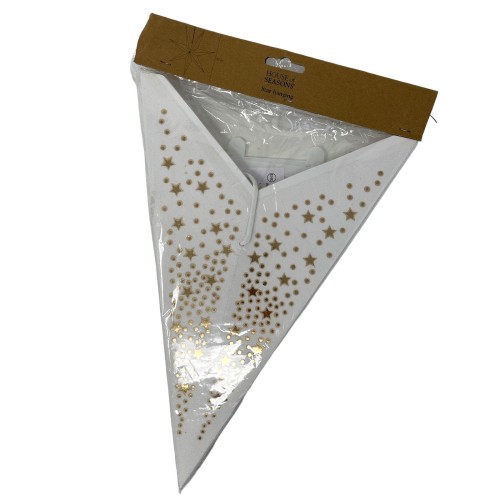 Stern Deko Papier 60cm weiss-gold