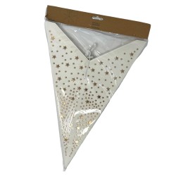 Stern Deko Papier 75cm weiss-gold