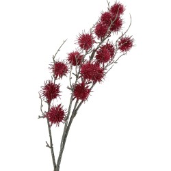 Kunstblume -Pompon- Frosted 87cm rot