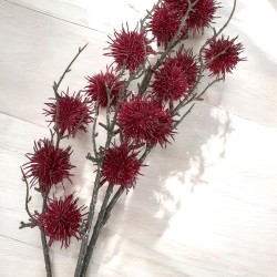 Kunstblume -Pompon- Frosted 87cm rot