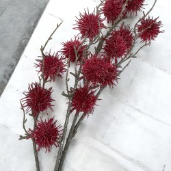 Kunstblume -Pompon- Frosted 87cm rot