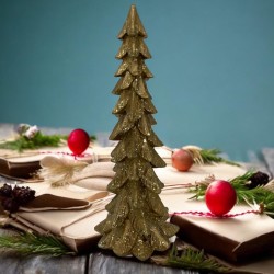 Tannenbaum -Kela- Resin 25cm gold