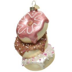 Baumkugel -Donut- Glas 12x8cm bunt